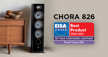 Chora 826 被选为
“最具价值的落地式扬声器”！